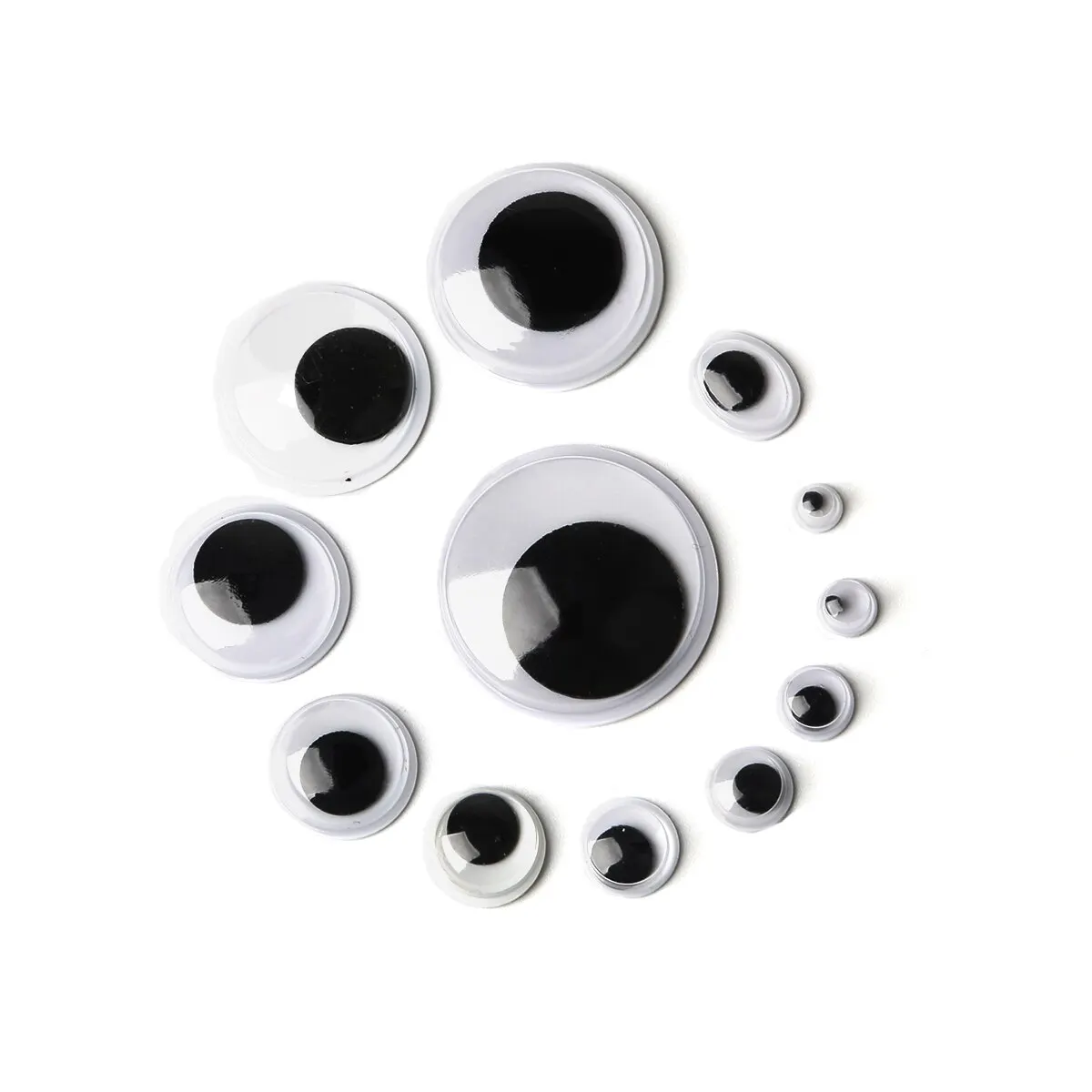 100PcsDIY Movable Eyes Simulated Animal Eyesblack and White Colored Self Adhesive Doll Eyes