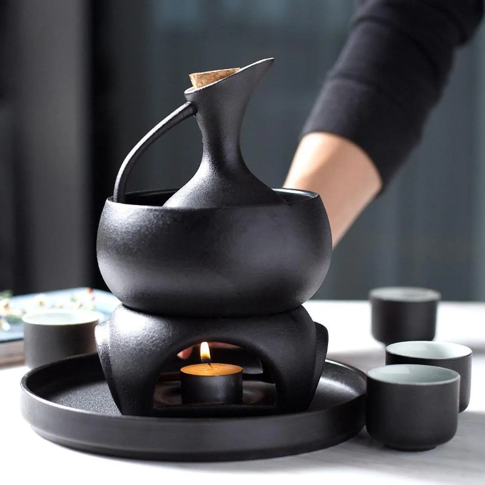 

Ceramic Sake Set Traditional for Restaurant Tea Party House Warming Gift