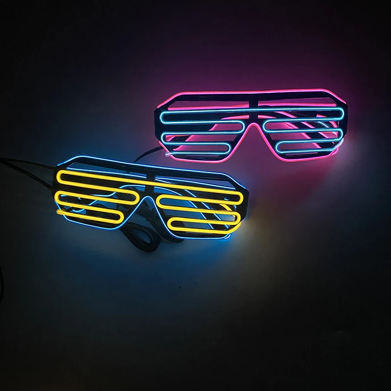 Festival Mixed Colors Glowing LED Glasses Fluorescence Party Supplies Light Up Glasses Men Women Christmas Eyewear Costume