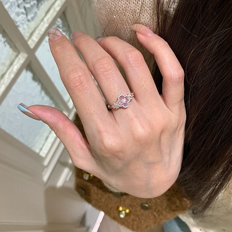 التصميم الأصلي الوردي شل حجر كريستال زهرة قلادة سوار المرأة موضة الفولاذ المقاوم للصدأ سوار مجوهرات اكسسوارات هدية #2