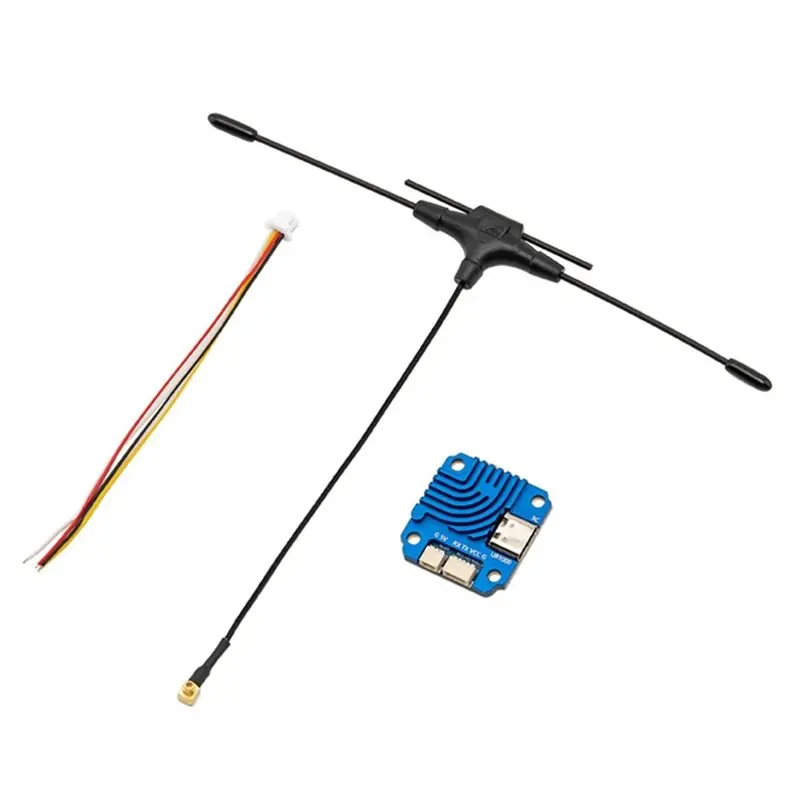 A97I-UR1000 ELRS Dual-Band High-Power Receiver 2.4G/900Mhz Expresslrs With 80Mm T Type Antenna For FPV Drone