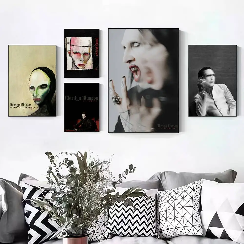 M-Marilyn Manson One Assassination Under God 2 Peelable Self-adhesive Poster Stickers Are Suitable For Frameless Wall Decoration
