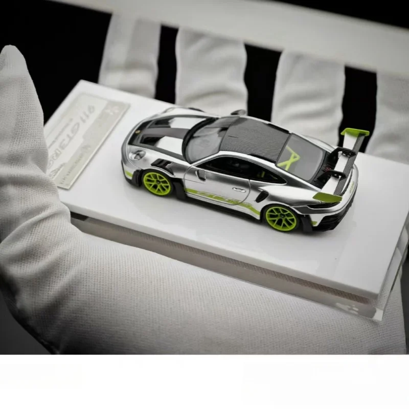 Fuelme 1:64 992 GT3 RS GT Silver Green wheel resin miniature model