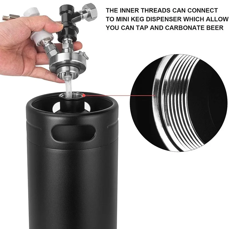 2L4L Mini Barrel 304 Stainless Steel Draft Beer Keg Beer Keg Baijiu Keg Baijiu Pot Home Brewing