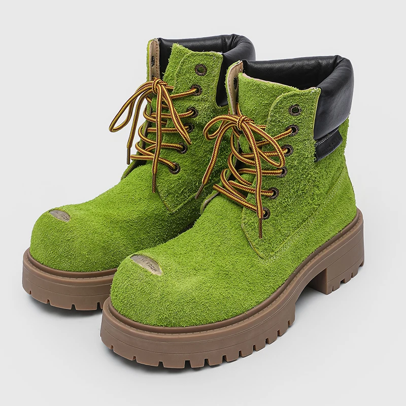 High  Neutral Anti Slip Wear-resistant Outdoor Leisure Hiking Boots, Suede Fashionable for Young People Motorcycle Boots