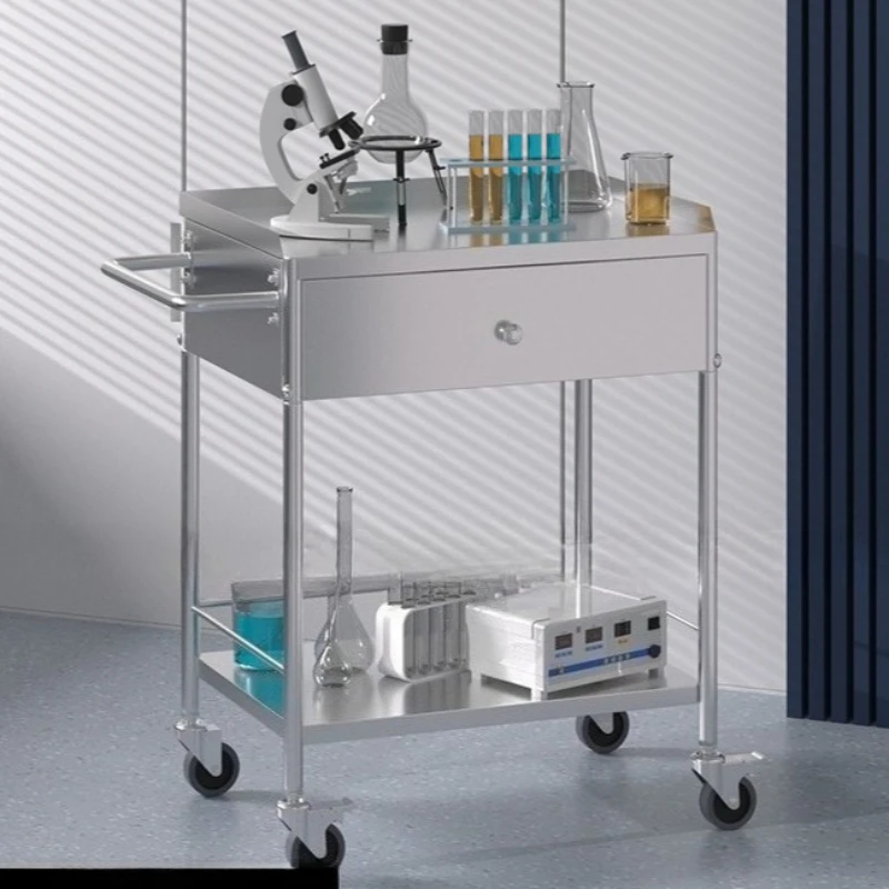 

Мобильная многофункциональная тележка из нержавеющей стали для хирургических инструментов, мебель для ветеринарных клиник, тележка для ухода за животными