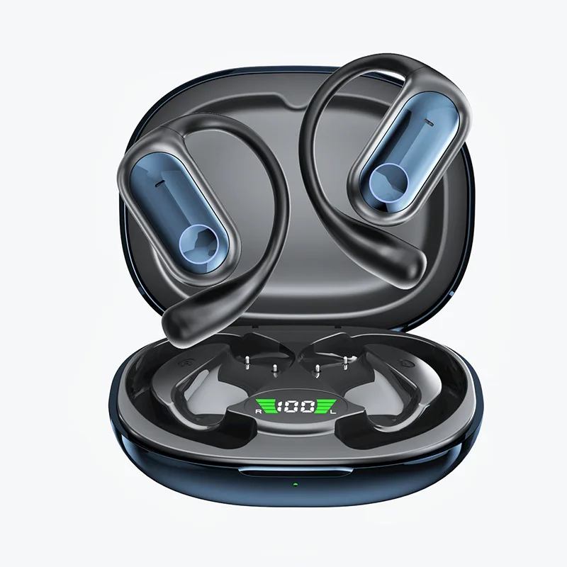 

with Bluetooth OWS Earphone Sport Noiseless Audio Control Big Battery Voice Call Digital Display Wireless BT Ear Mounted Headset
