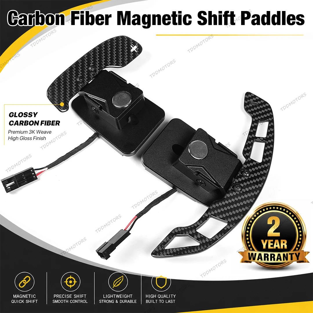 TDD Carbon Fiber Magnetic Steering Wheel Paddle Shifters For Land Rover Range Rover Jaguar XFL Magnetic Attraction Function