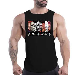 Y2k Print Tank Top Breathable Basketball Sleeveless Shirt Outdoor Gym Clothing Men Sport Summer Quick Dry Fashion Leisure Fnaf