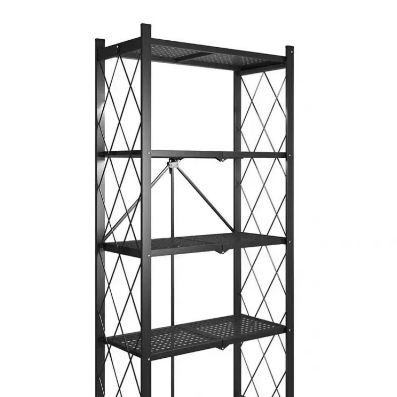 Foldable Partition Lightweight Convenient Kitchen Cabinet Storage Rack Mobile Storage Shelves, Living Room Foldable Shelves