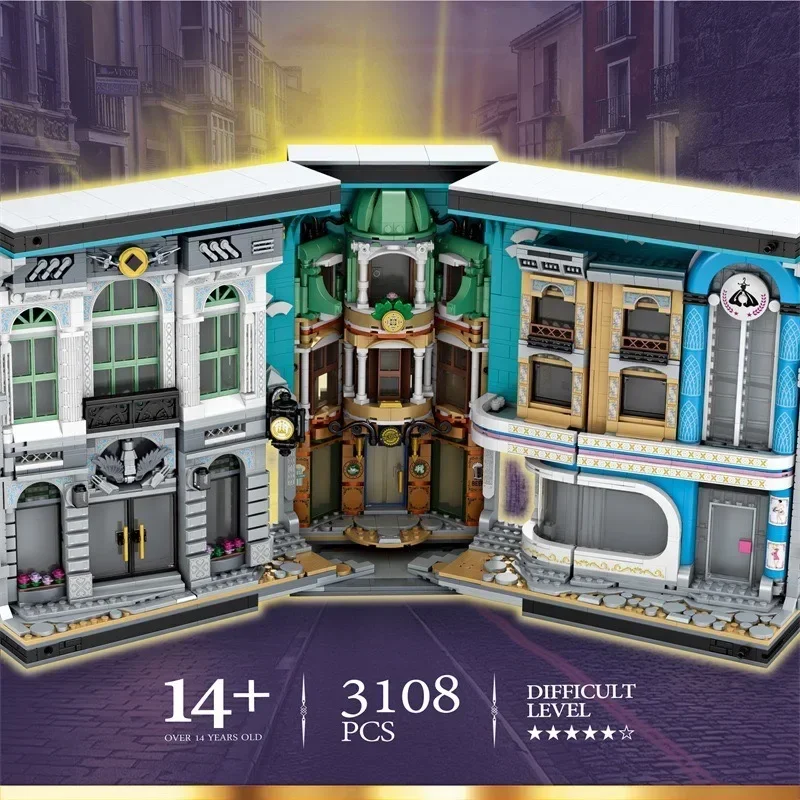 3108ピース ストリートビュー建築ブック ビルディングブロック クリエイティブエキスパート シティマジックワールド モデルブリック おもちゃ 子供向けギフト MOC