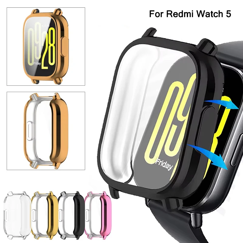 Funda protectora de TPU para Xiaomi Redmi Watch 5, carcasa protectora activa, cubierta protectora de parachoques para Redmi Watch 5 Lite, accesorios