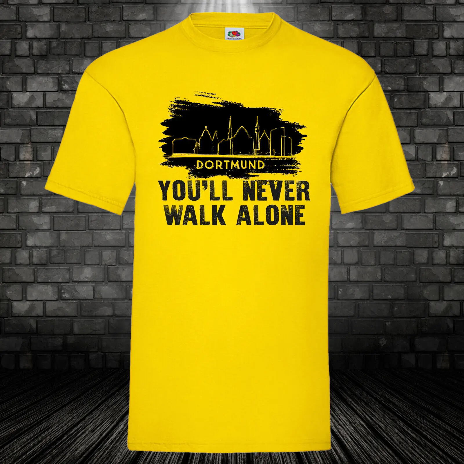 Футболка Dortmund, никогда не ходите в одиночку, Культовая Футбольная Футболка Borussia 100% BW S-3XL