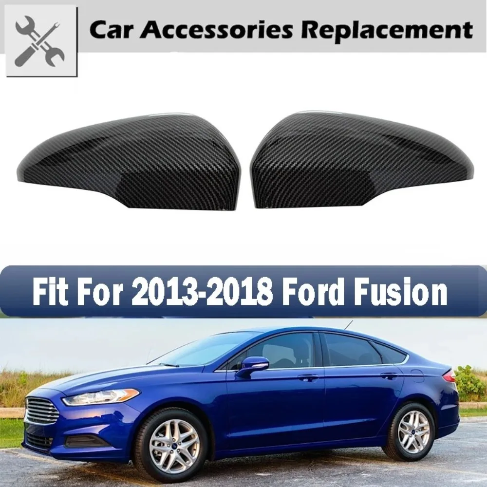 2Pcs LH+RH Side Wing Mirror Cover For 2013-2018 Ford Fusion Side Rearview Mirror Cover Cap High Quality Rear-View Caps