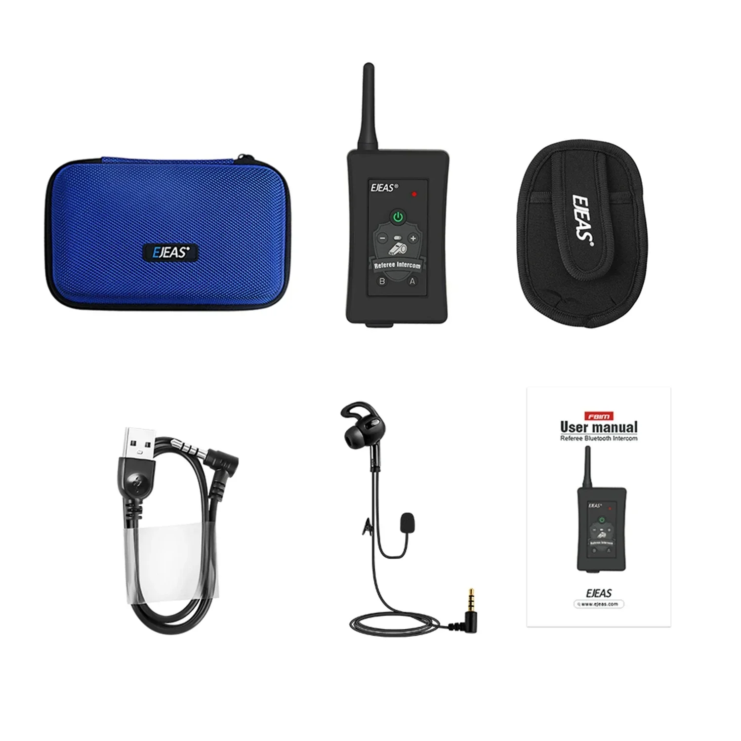EJEAS FBIM Football Bluetooth Communication System 4-Referee Full Duplex 2 Way intercom for soccer referee