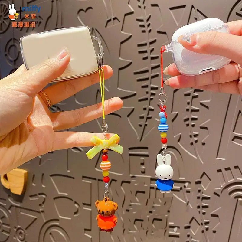 Breloczek Miffy Kawaii Królik Miffy Mini Lalka Zawieszka Plecak Uczniowski, Ozdoba do Torebki Dziewczęcej Łańcuszek do Telefonu Komórkowego dla Zakochanych