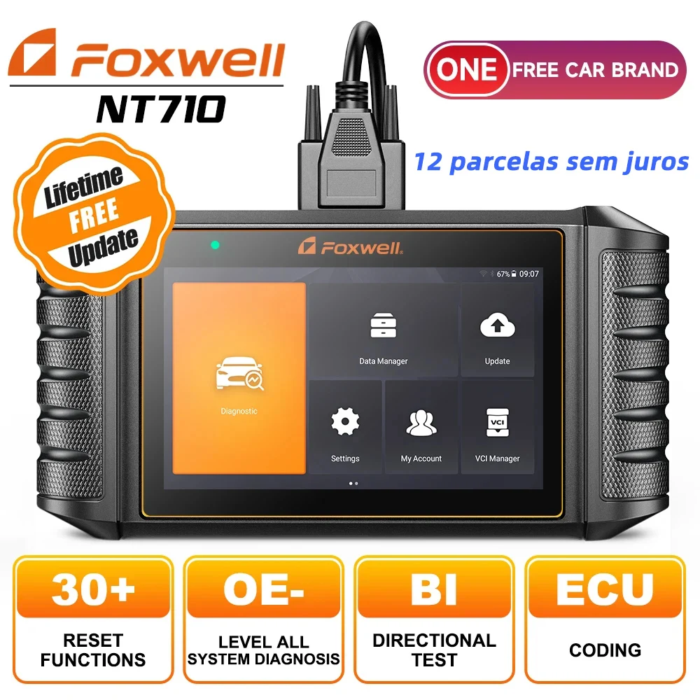 FOXWELL NT710 OBD2 Car Diagnostic Tools All System Bi-Directional Test IMMO A/F Adjust IMMO 30+ Reset ODB 2 Automotive Scanner