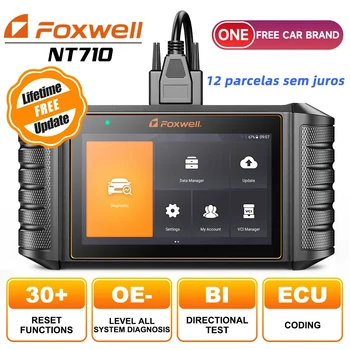 FOXWELL NT710 OBD2 Araç Teşhis Araçları Tüm Sistem Çift Yönlü A/F IMMO Yağını Ayarlayın ABS EPB 30+ Sıfırlama OBD 2 Otomotiv Tarayıcı