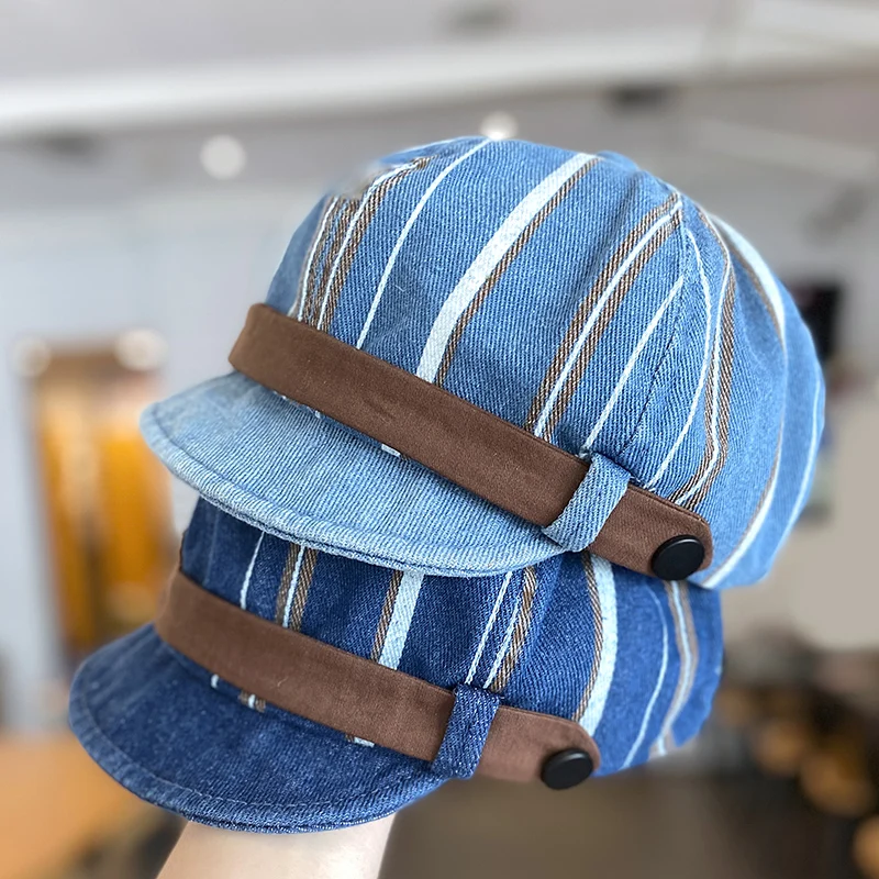 

Baby Beret Hat Cotton Denim Adjustable Soft Brim Spring Autumn Daily Outing Unisex Infant to Toddler Boy Girl 0-3 Years​
