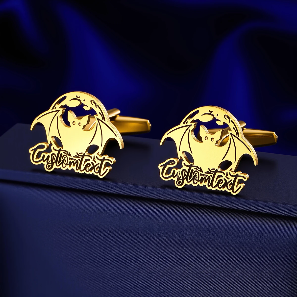 Custom Name Men's Bat Cufflinks Custom Suit Shirt Stainless Steel Buttons Sports Jewelry Gifts view 2