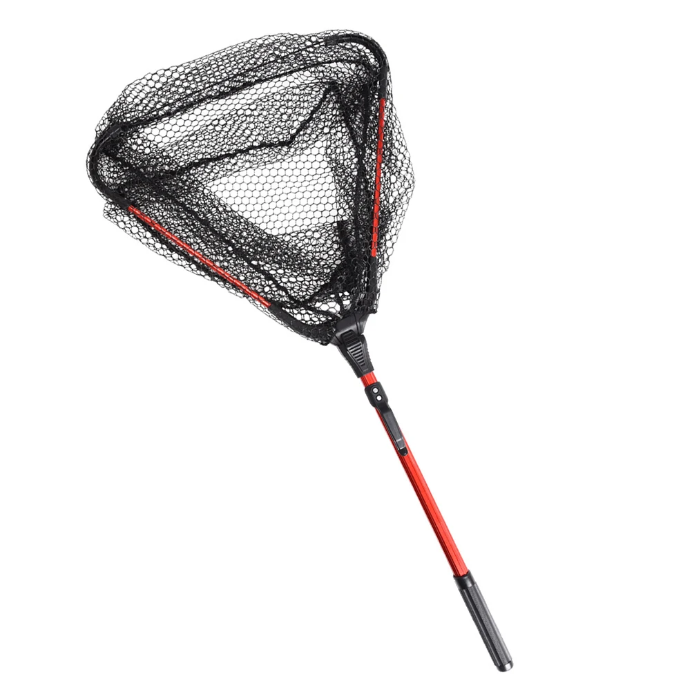 

Triangle Folding Fishing Net Aluminum Alloy Mesh Red Quick Dry Nylon Collapsible Handle Suitable Fishing