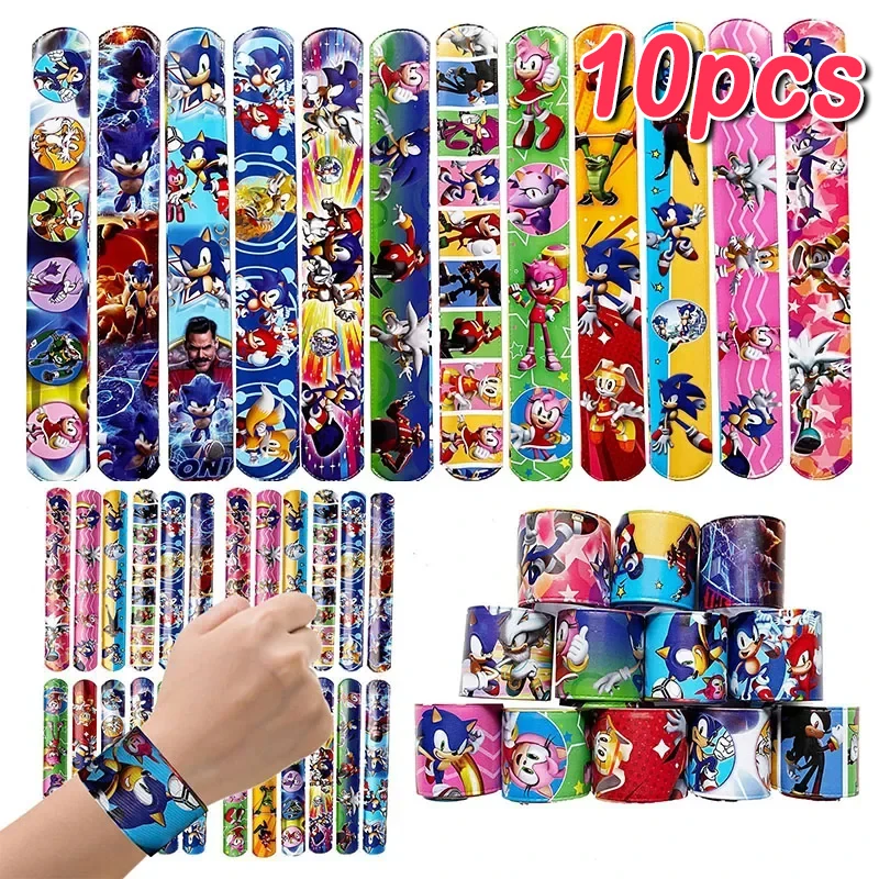 1set Game Sonices Wrist Strap for Children Clap Ring Slap Bracelets Kids Toy Wrist Strap Birthday Party Gift Snapping Rings Toys