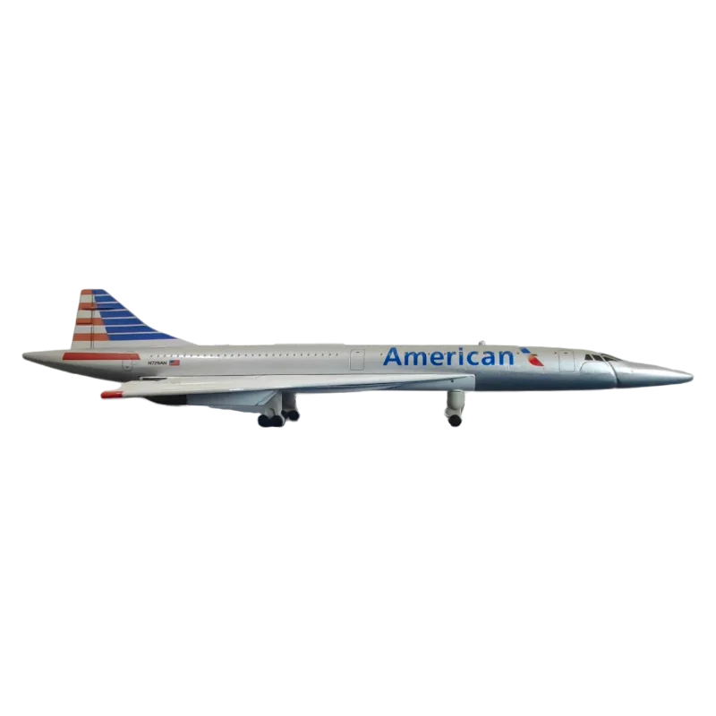 Concorde American Airlines 1/400 Scale Diecast Metal 21cm, Supersonic Jet Model, Aviation Toy, Miniature Items, Children Gift