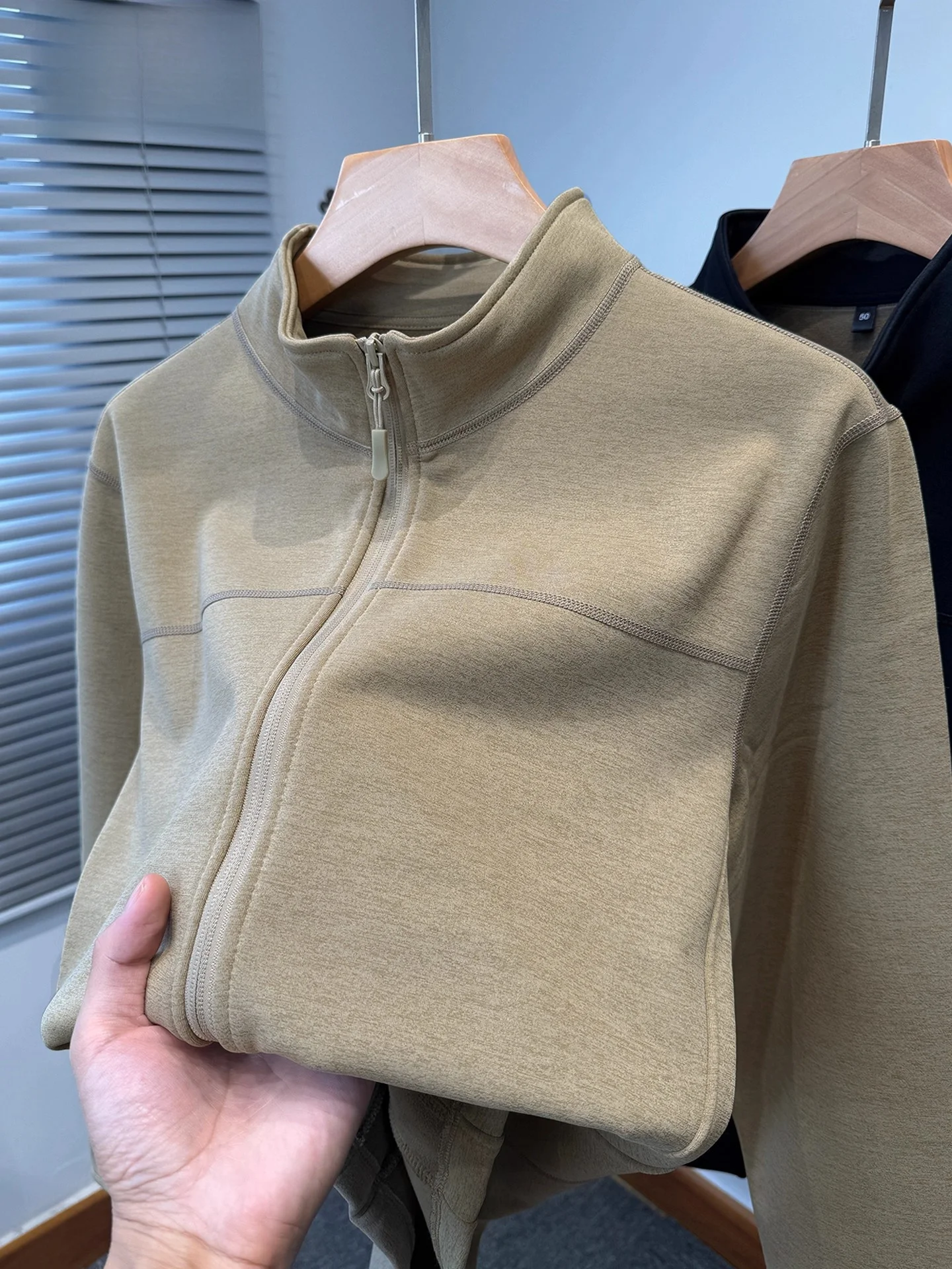 

High-End Orlon Men's Zip-Up Hoodie Fce Lined Thiened f High Collar Winter Jaet Faionable Urban Sle Busin Win...