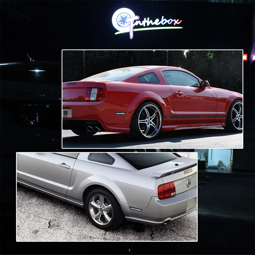 Car Rear Bumper Side Marker Parking Lights White / Red LED Fender Flare Lamps For Ford Mustang 2005 2006 2007 2008 2009 12V