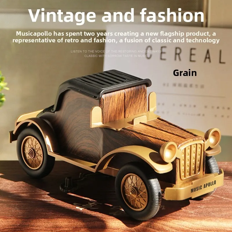 

A9 Vintage Wooden Bluetooth Speaker Retro Classic Car Subwoofer Radio Wireless Audio For Home & Car