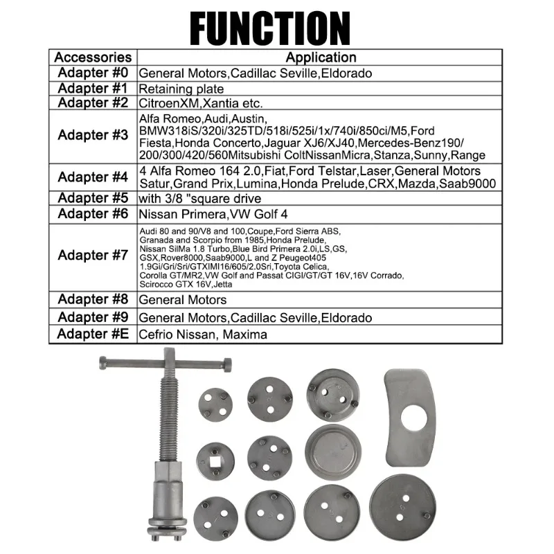 1Set Piston Compressor Tools Kit Disc Brake Caliper Strong Magnetic Field Easy To Operate Universal Automotive Repair Tools