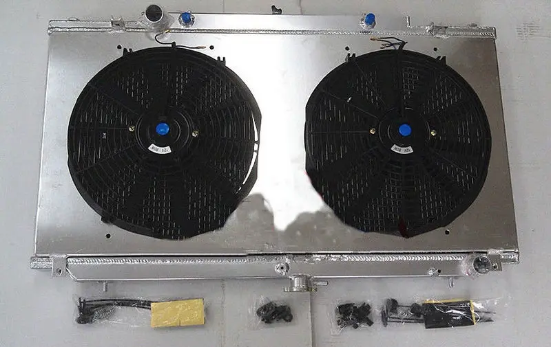 Aluminum Radiator+Shroud+Fans For Nissan GU PATROL Y61 Petrol 4.5L 1997-2001 MT 98 99 00 01 97 1998 1999 2000 2001 1997