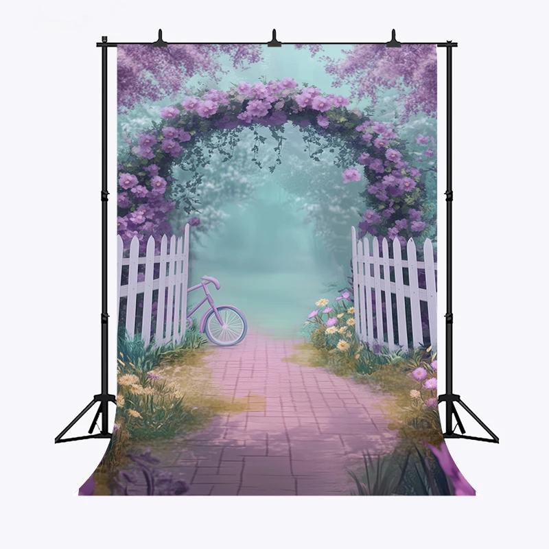 LS Spring Garden flowers Path Backdrops Kids Baby Birthday Cake Smash Photocall Decors Child Adult Wanderland Backgrounds