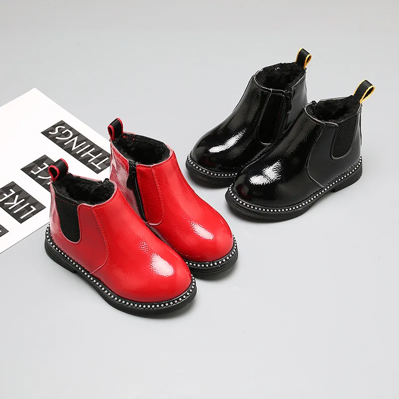 بوتاس موضة حجم كبير الاطفال الأحذية الجلدية 2025 الخريف جديد الفتيات حذاء من الجلد الراحة المضادة للانزلاق الطفل حذاء الثلوج Zapatos De Mujer #1