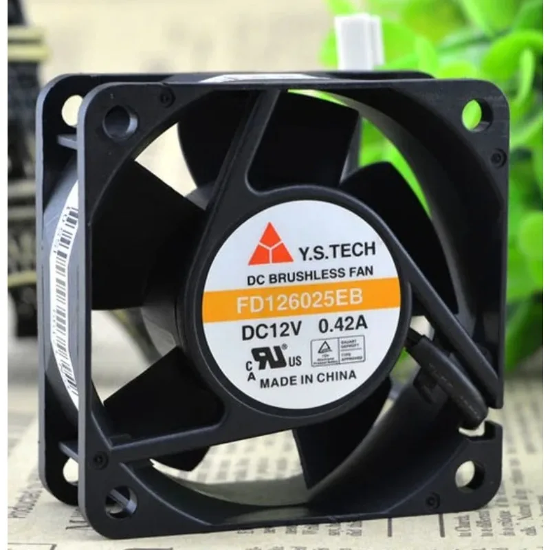 New Fan for Y.S.TECH FD126025EB 12V 0.42A Double Ball Cooling Fan 6025 6cm 60*60*25MM