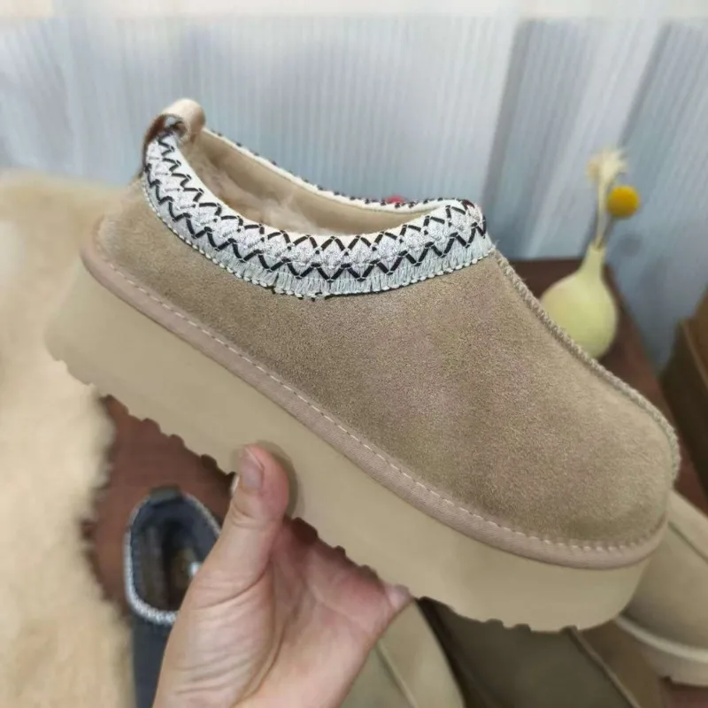 Winter-Schneestiefel mit Dicken Sohlen, Ethnischer Stil, Dicke und Warme Baumwollpantoffeln für Damen, Bequeme Freizeitschuhe für Entspannte Tage – Detail 7