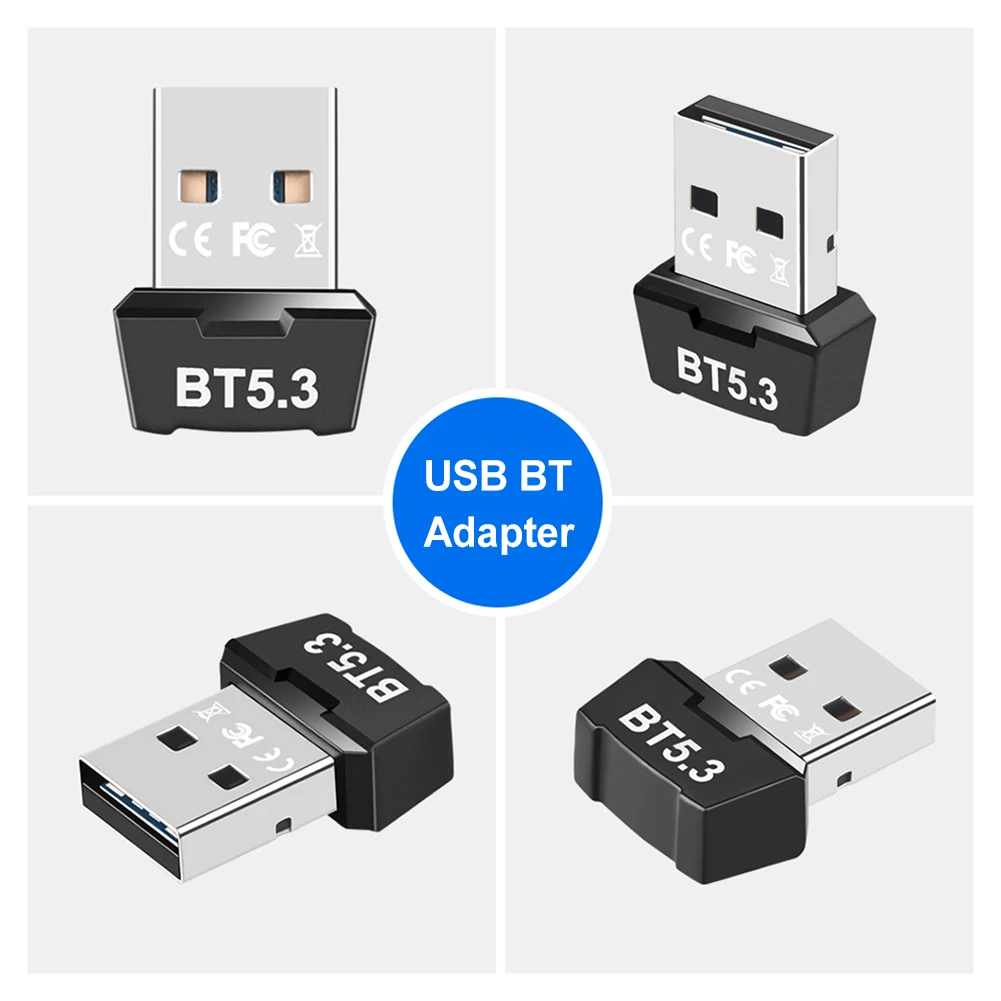 USB Bluetooth 5.3 5.1 Dongle Adapter for PC Speaker Wireless Mouse Keyboard Music Audio Receiver Transmitter Bluetooth Dongle
