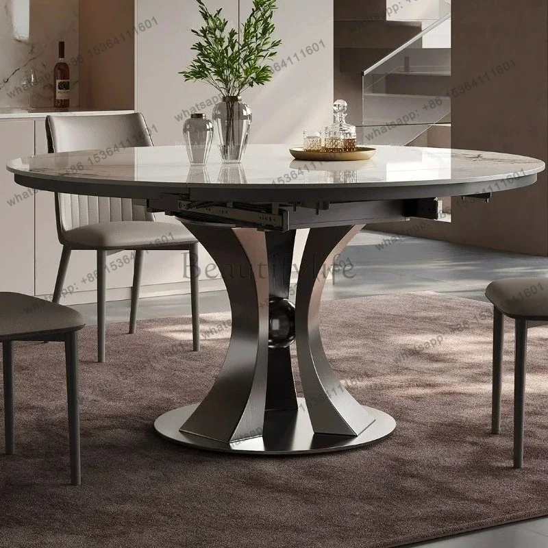 PG Retractable Folding Square And Round Small Apartment Household Dining Table Unique Design Restaurant Luxury Dining Table Set