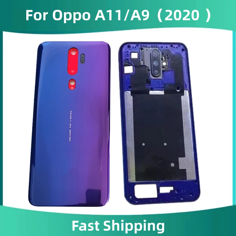 Back Battery Cover Rear Door Case, Middle Frame with Camera Lens, Oppo A11, A9, 2020, CPH1937, CPH1941, 6.5