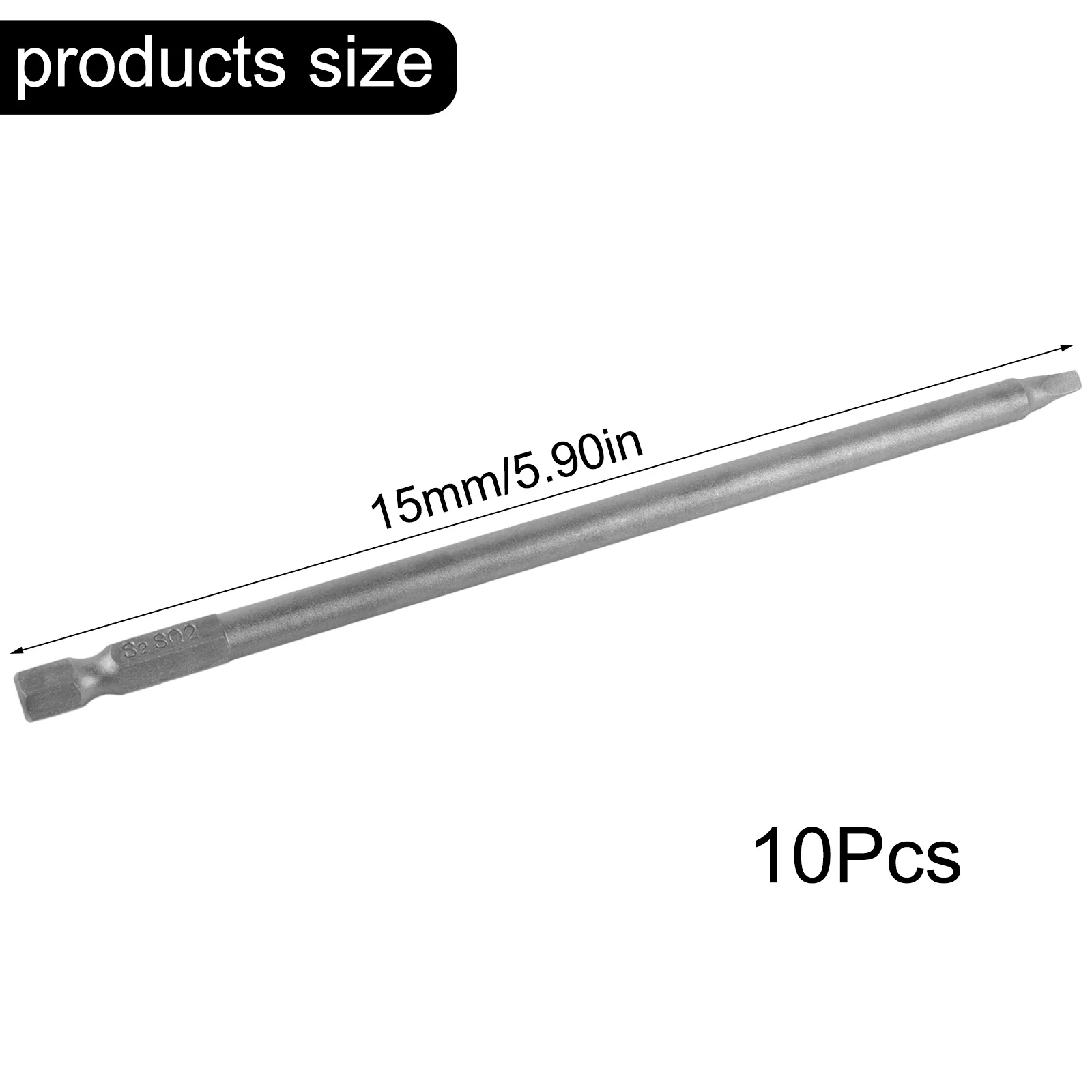 10 Pcs SQ2 Schraubendreher Bit Platz Schrauben Fahrer Bit Washer Kopf Bohrer Quadratischen Kopf 150mm S2 Legierung Stahl schraubendreher Bit