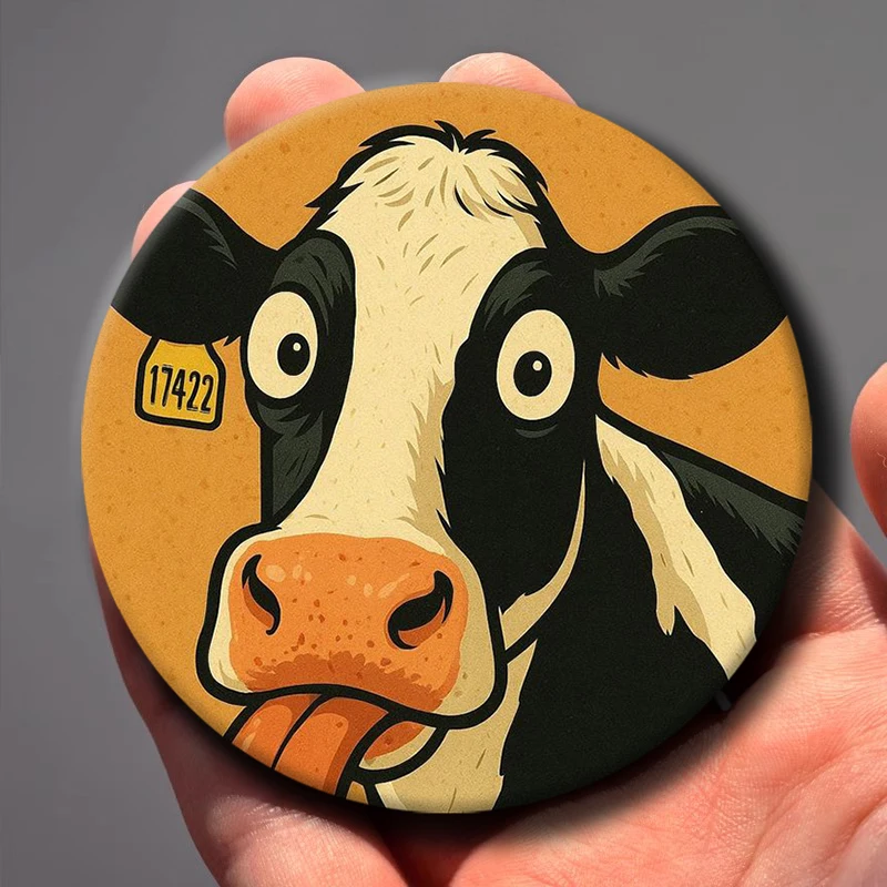 58mm Coquette Kawaii Ox Meme Button Pin Funny Oxs Memes Brooch Badge Bag Decor Accessories Friends Gifts 1PC
