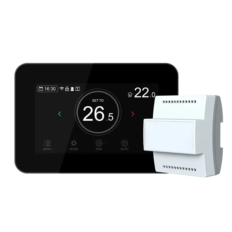 for HVAC System Fan Coil Thermostat with Key Card Window Card Modbus Control