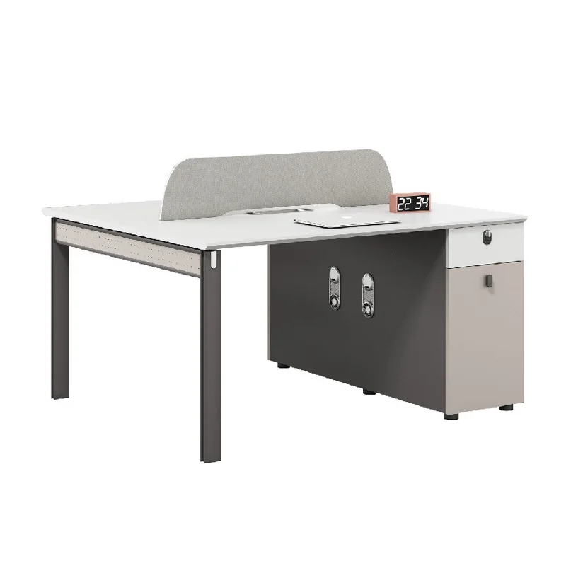 

Staff office desk and chair combination four or six people simple modern office furniture computer screen