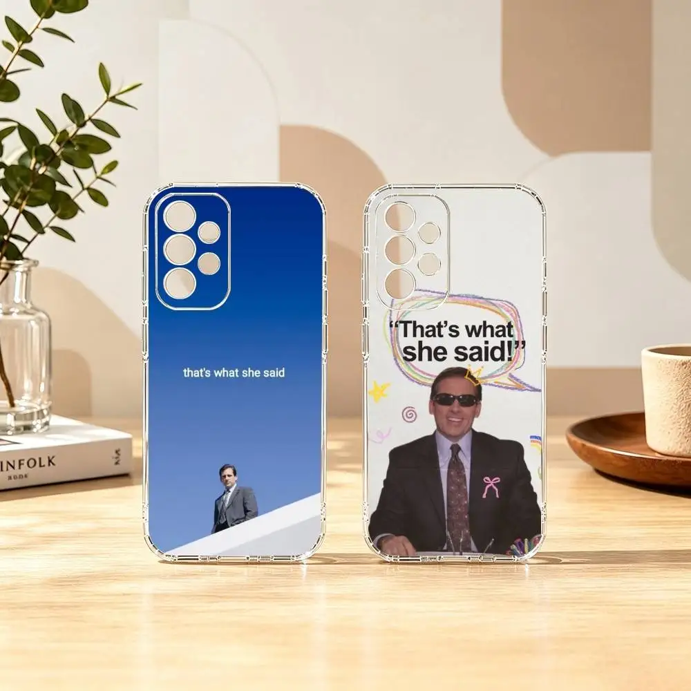M-Michael Scott T-The office  Phone Case Transparent Silicone Soft For Samsung S25,S24,S21,S22,S23,S30,Ultra,S20,Plus,Fe
