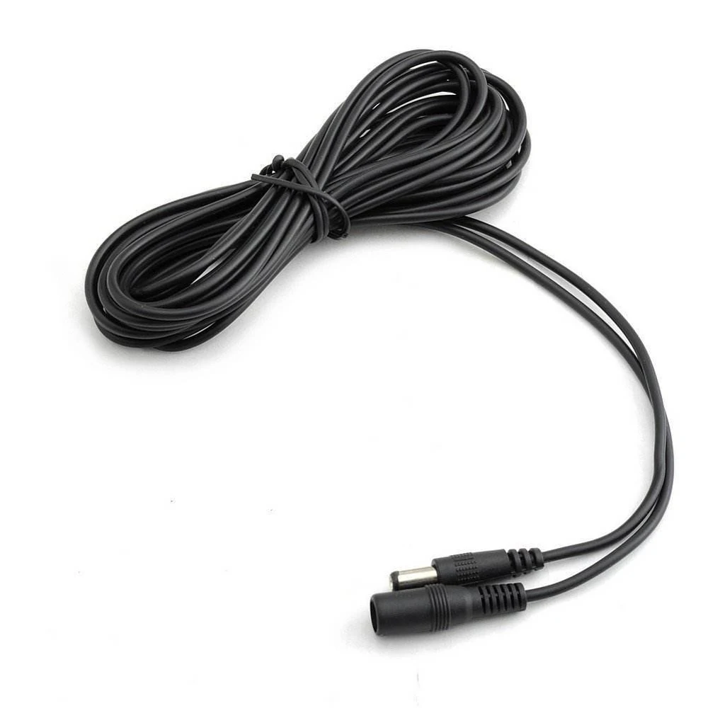 5M Power Extension Cord Male to Female 5.5*2.1mm Adapter Cable for DC 12V External Plug Extend Wire for Electronics