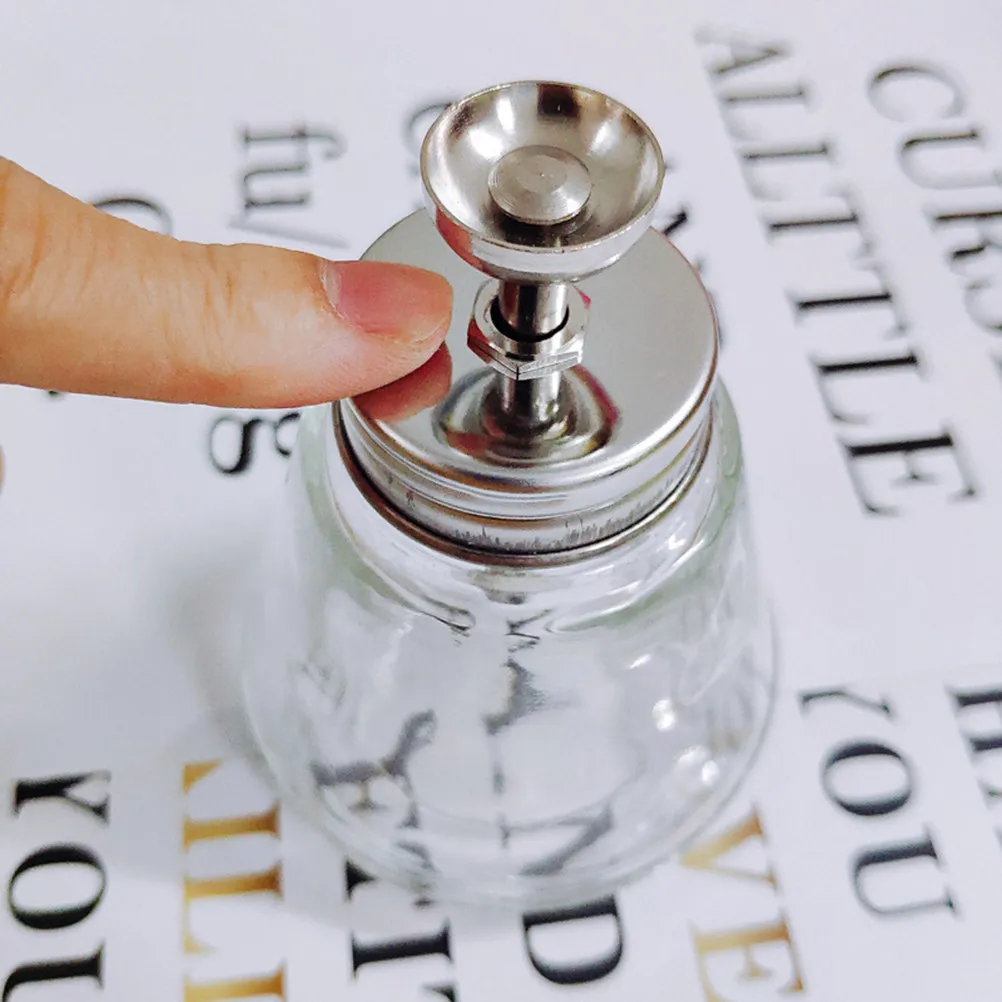 

1Pcs 150Ml Nail Polish Remover Bottle Subpackaging Liquid Dispenser with Lockable Pump Stainless Steel Press for Portable Travel