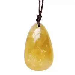 Citrine Necklace Yellow Crystal Pendant Energy Stone Charming Jewelry For Women Birthday Christmas Valentine's Day Gift