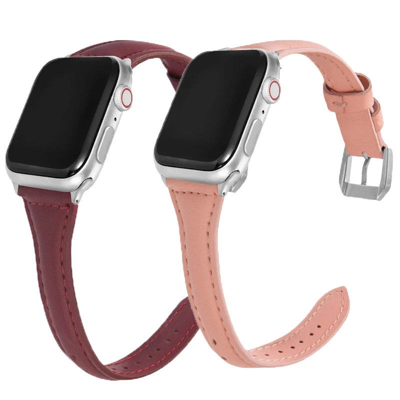 

Leather Loop Strap for Apple Watch Band 40mm 44mm 38mm 42mm Woman Leather WatchBand bracelet Correa iwatch Series SE 6 5 4 3