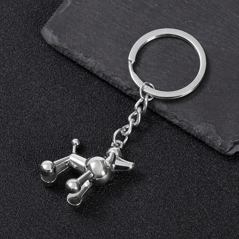 2022 New 3D Poodle Keychain Cute Key Ring For Women Men Lucky Pet Dog Animal Key Chain Key Holder Bag Keyring Jewelry Gift