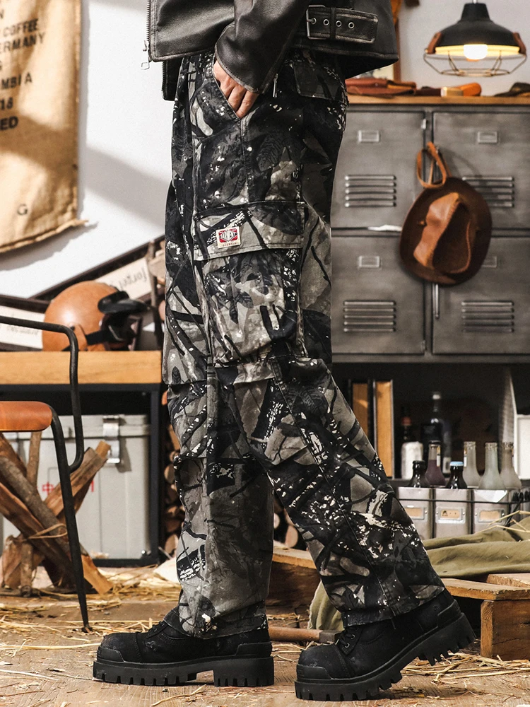 

American Sle Camouflage Workwear Pants Men's Spring New Tactical Functional Huntwear Loose Straight Casual Trousers